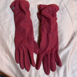 Ralph Lauren red wool cashmere gloves with ruching size S